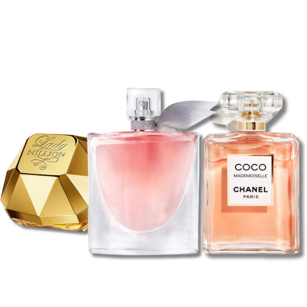 Combo van 3 parfums - Lady Million Rabanne, Lancôme La Vie Est Belle en Chanel Coco Mademoiselle (Eau de Parfum 100ml)