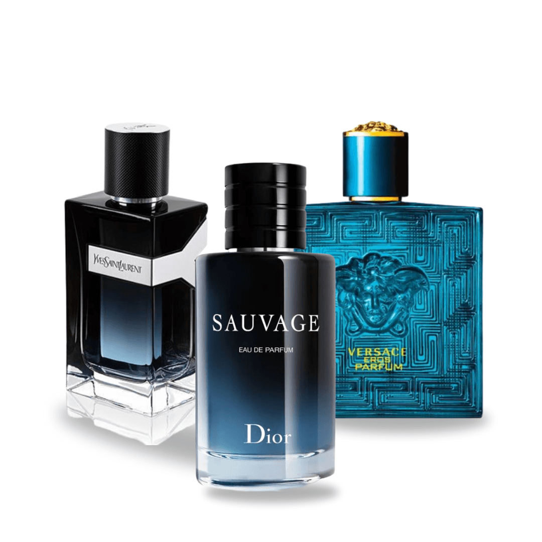 3 Parfum Combinatie - Y van Yves Saint Laurent, Sauvage van Dior en Versace Eros van Versace