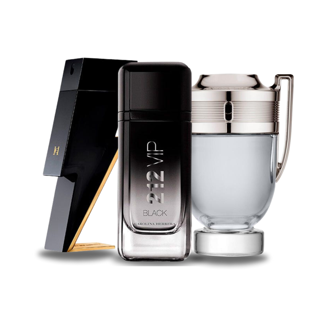 Combo van 3 Geuren - Bad Boy van Carolina Herrera, 212 VIP Black van Carolina Herrera en Invictus van Paco Rabanne [100 ml elk]