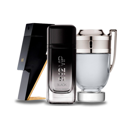 3 Parfum Combinatie - Bad Boy van Carolina Herrera, 212 VIP Black van Carolina Herrera en Invictus van Paco Rabanne [100 ml elk]